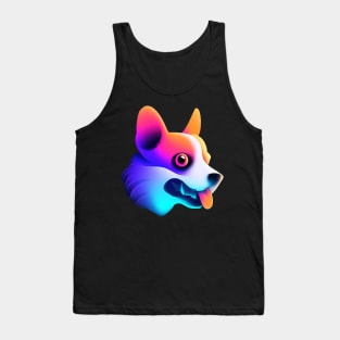 Corgi Cyberpunk Halloween Synthwave Spooky Tank Top